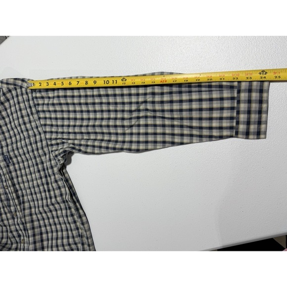 Columbia XCO Button Down Shirt Mens Medium Navy Plaid Long Sleeve Outdoor - Picture 8 of 10